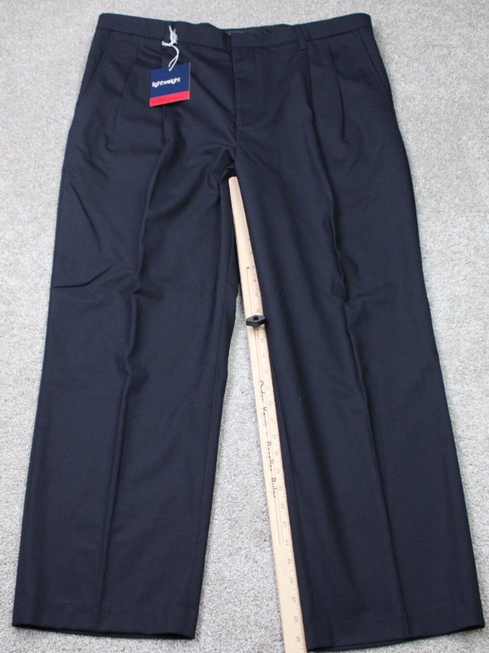 GAP Pants NWT Mens 42x30 Blue Classic Stretch Lightweight Wool Pleated Lined - Picture 2 of 13